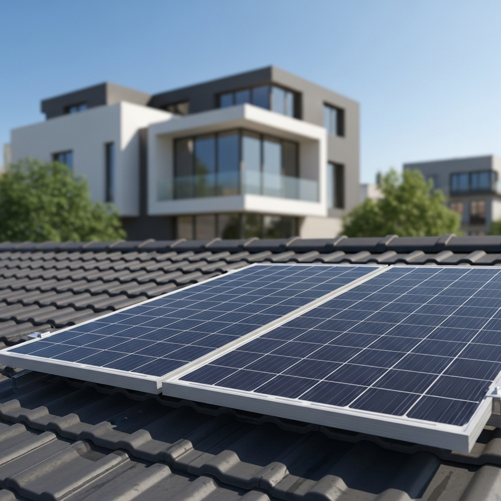 Maison équipée de panneaux solaires à Saint-Laurent-du-Maroni